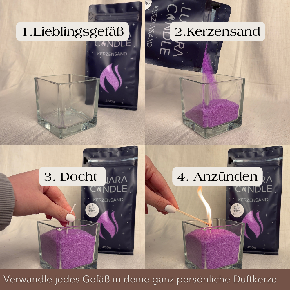 Lunara Anleitung, 4 Schritte zur Kerze